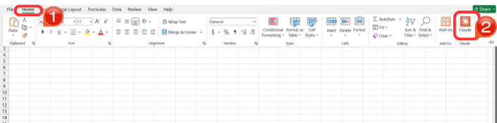 Excel Spreadsheet homepage
