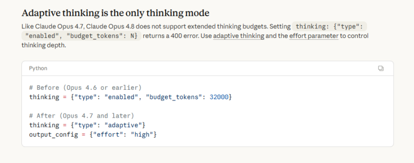 Opus 4.8's Adaptive Thinking