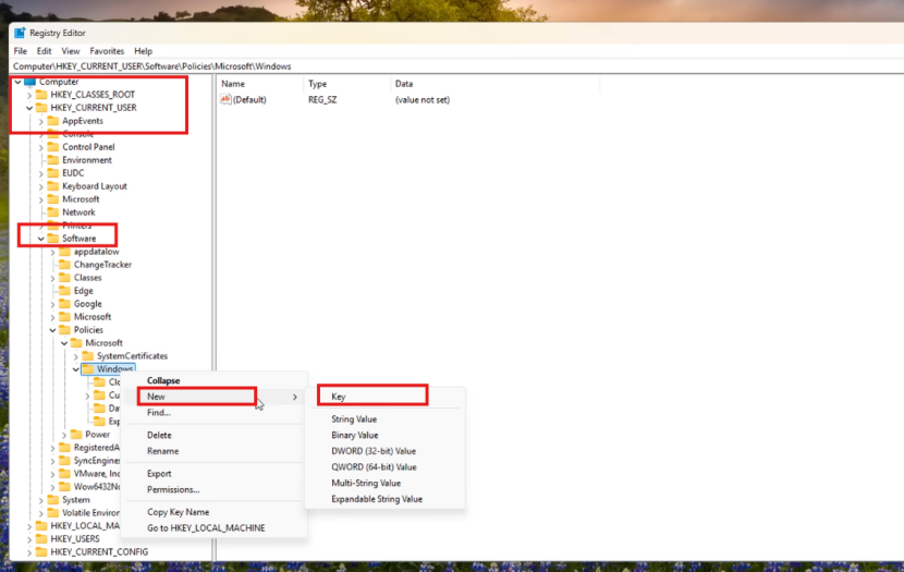 Create the WindowsAI Key
